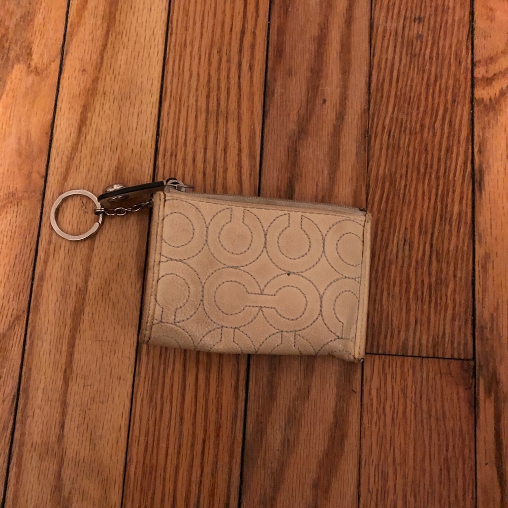 Coach White Patent Leather Key Pouch